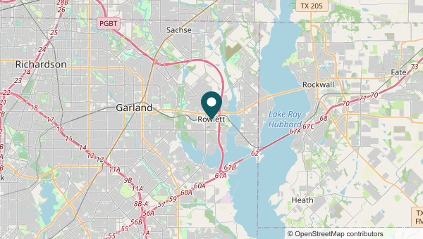 Service area map for Rowlett